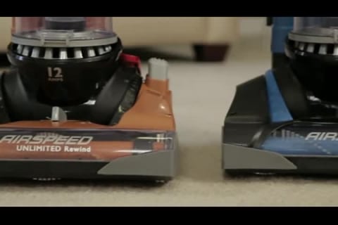 thumbnail video image 2 of Eureka AirSpeed UNLIMITED Rewind Bagless Upright Vacuum, 15 1/2 lbs, Copper Metallic, 2 of 5