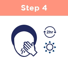 Step Four: A person rubbing their face with a cycle saying, &quot;2 hours,&quot; and a sun next to them