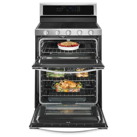 WGG745S0FS Whirlpool 30 Freestanding Gas Range with 5 Sealed Burners Dual Ovens 6 cu. ft. Capacity and Frozen Bake Technology Stainless Steel