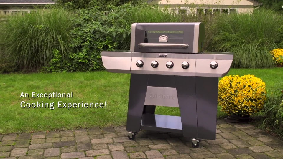 Cuisinart Deluxe FourBurner Propane Gas Grill with Side Burner