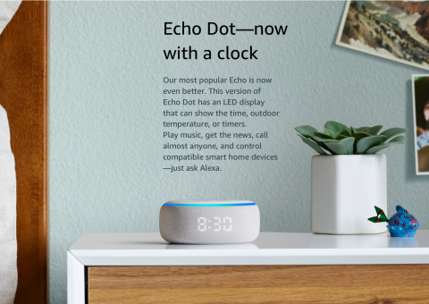 Amazon Echo Dot 3rd Generation Smart Speaker With Clock Sandstone B07n8rprf7 At Staples