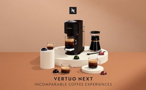  Nespresso Vertuo Next Coffee and Espresso Machine by Breville  with Milk Frother, 1.1 liters, Cherry: Home & Kitchen