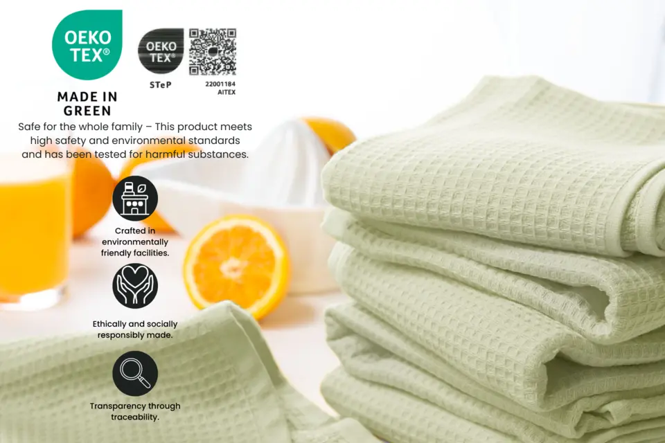Turkish Towel Company Waffle Kitchen Towel - Thumbnail 3