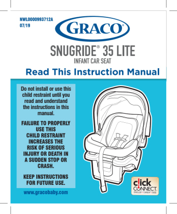 Graco Snugride Infant Car Seat Instruction Manual | Brokeasshome.com