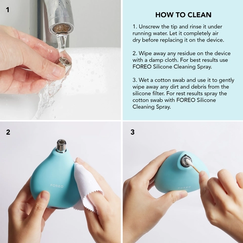 Steps on how to clean the KIWI device