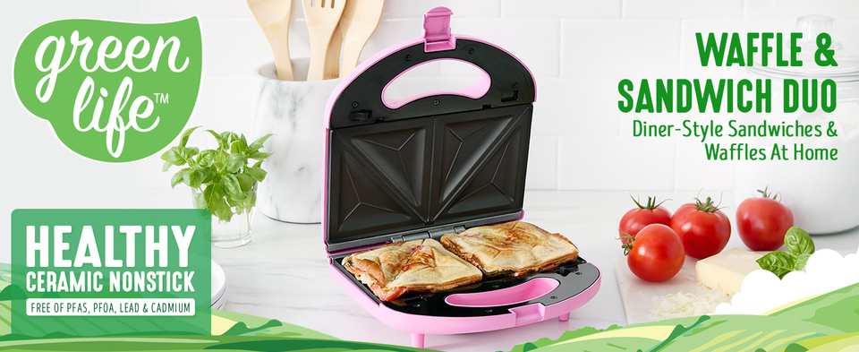 GreenLife - Electric Sandwich Maker - Pink