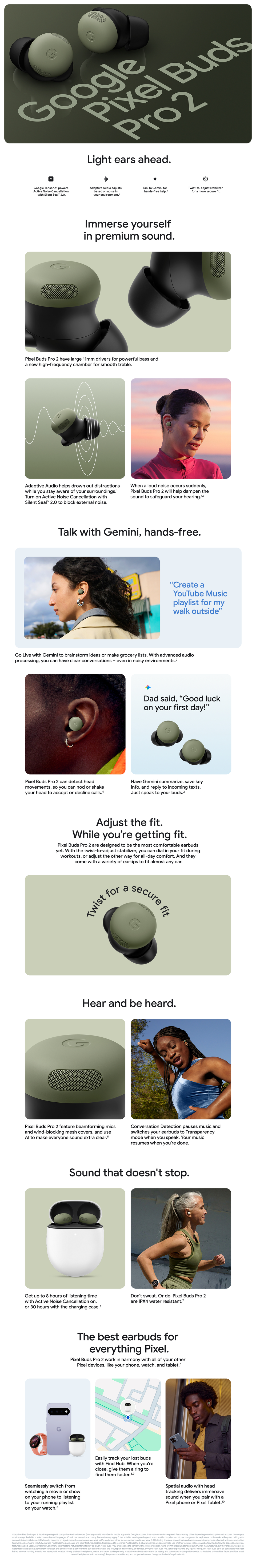 Google Pixel Buds Pro 2 Wireless Earbuds with Active Noise