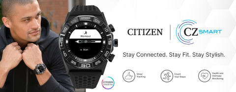 Citizen CZ Smart 44mm Black IP Stainless Steel Hybrid Heart Rate