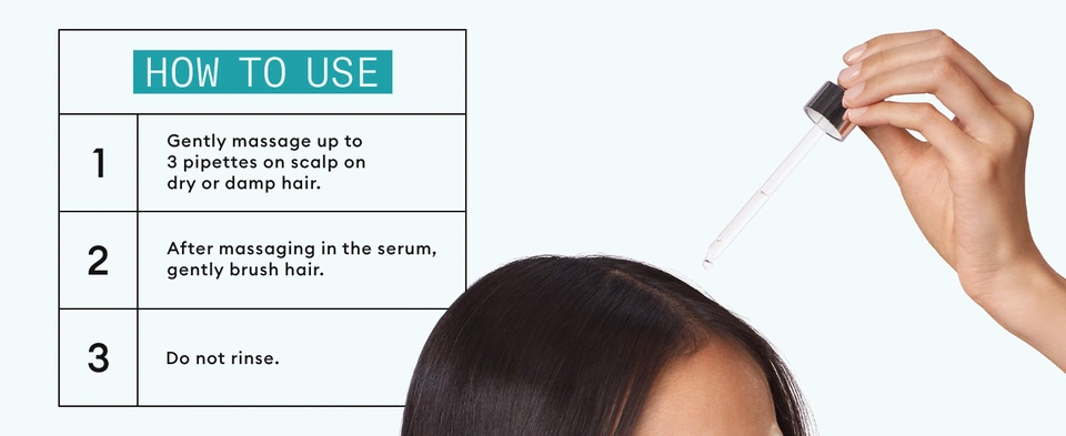 Massage up to 3 pipettes of serum into hair and do not rinse off