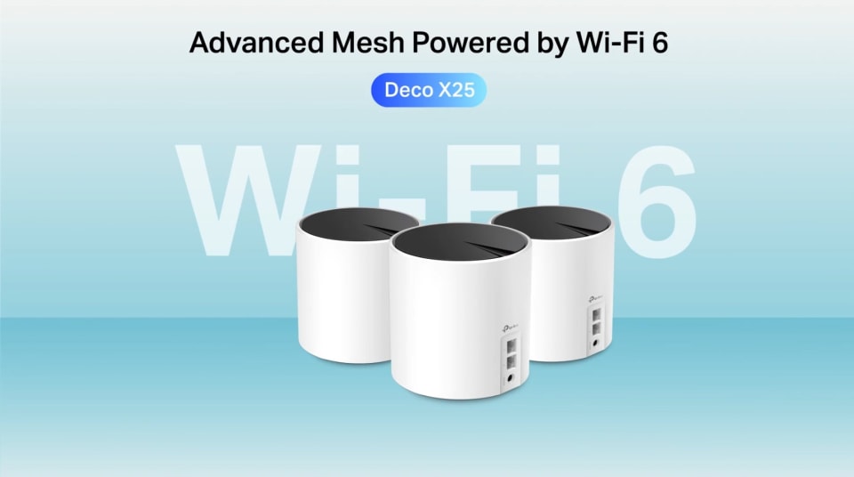 thumbnail video image 4 of Restored TP-Link Deco X25 AX1800 Wi-Fi 6 Dual Band 3 Pack System - Replaces Individual Routers and Extenders, Connects over 150 devices, Indoor coverage up to 5,800 sq. ft., 4 of 4