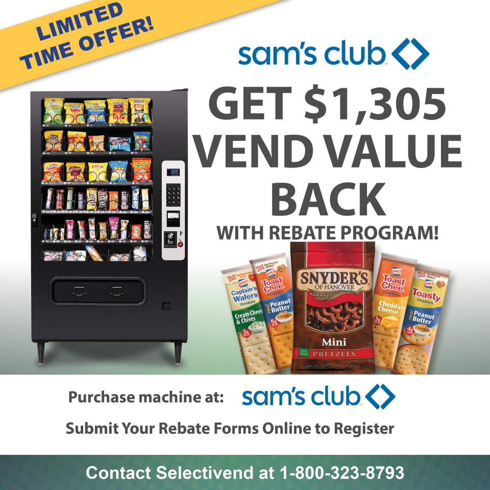 Selectivend WS4000 32 Selection Snack Vending Machine - Sam's Club