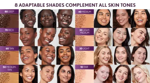 8 adaptable shades compliment all skin tones