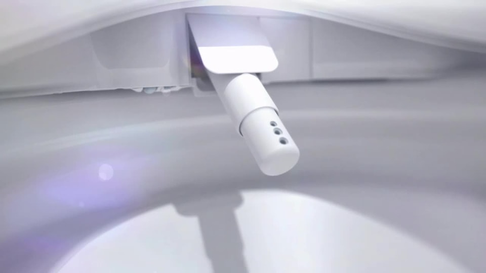 thumbnail video image 5 of TOTO WASHLET+ S500e Elongated Bidet Toilet Seat with ewater+ and Classic Lid, Cotton White, 5 of 8