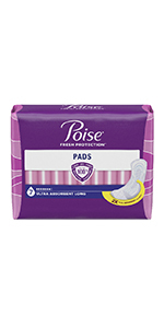 Poise Incontinence Pads for Women, 6 Drop, Ultimate Absorbency, Long, 90Ct