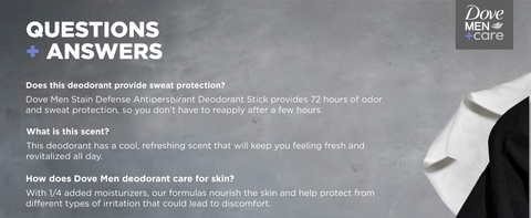 Q&amp;A section on gray stone with black and white fabrics.