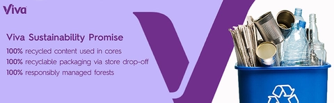 Viva's sustaibility promise means 100% of our cores are made from recycled content
