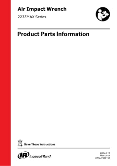 Ingersoll Rand - Air Impact Wrench: 1/2″ Drive, 8,500 RPM, 900 ft