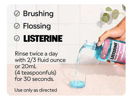 Listerine Gum Therapy Anti-Gingivitis Mouthwash, Glacier Mint, 1 L