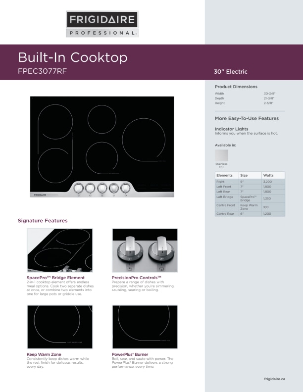 frigidaire fpec3077rf