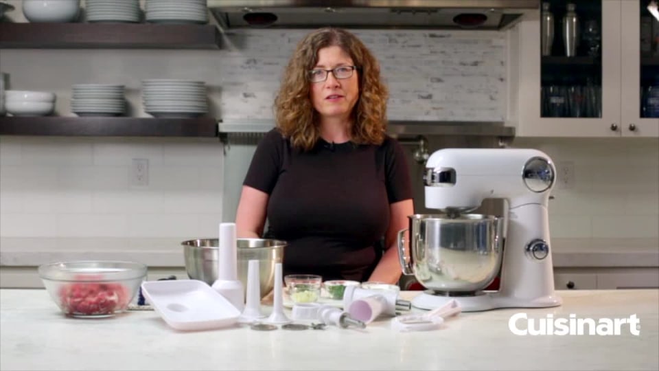 thumbnail video image 5 of Cuisinart SM50BC 5.5 Quart Stand Mixer Brushed Chrome Silver Lining, 5 of 5