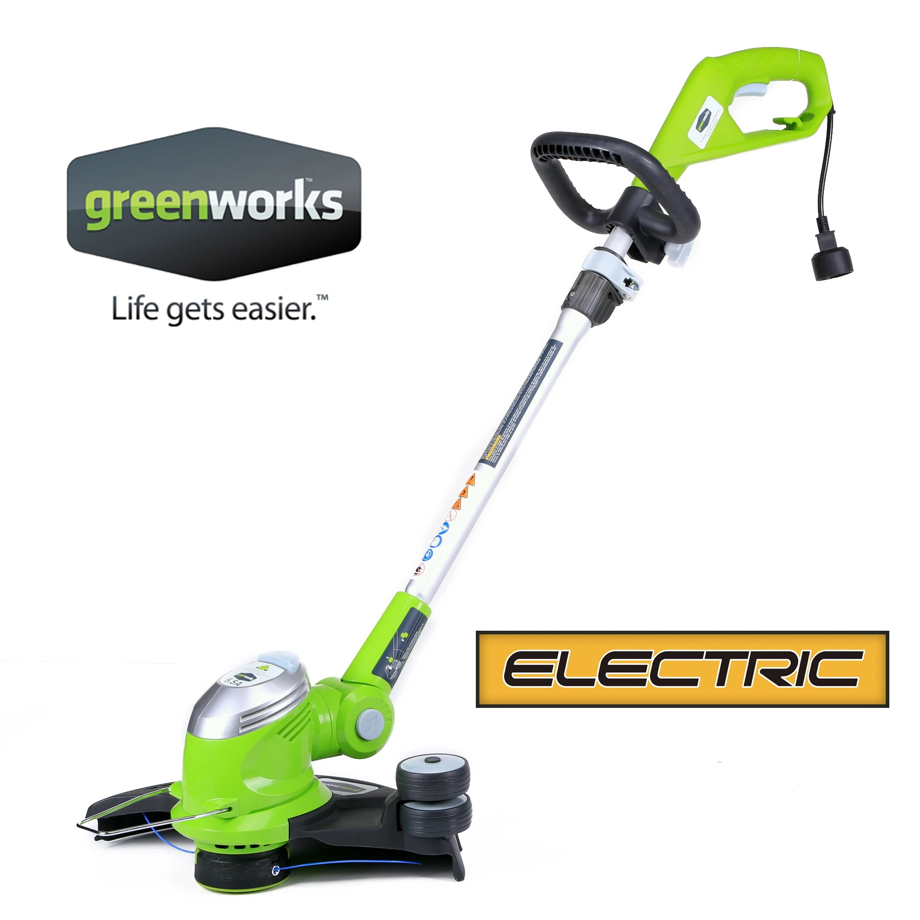 Greenworks 15-in Telescopic Shaft Corded Electric String Trimmer