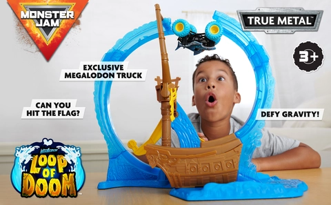 Monster Jam Megalodon Loop of Doom Stunt Playset with Exclusive 1