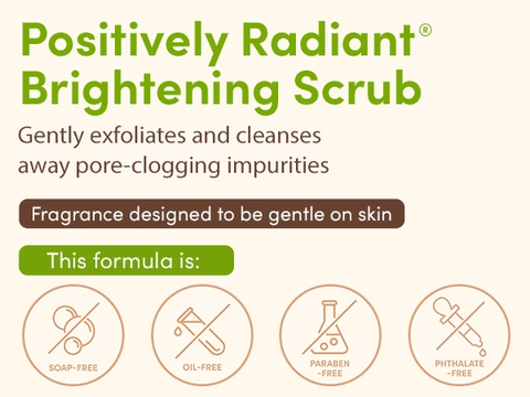 Aveeno face scrub gently exfoliates and cleanses away pore clogging impurities