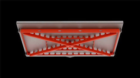 A graphic of the Omnivore Griddle Plate with a robust structure that helps to protect the griddle plate against thermal shock warping.