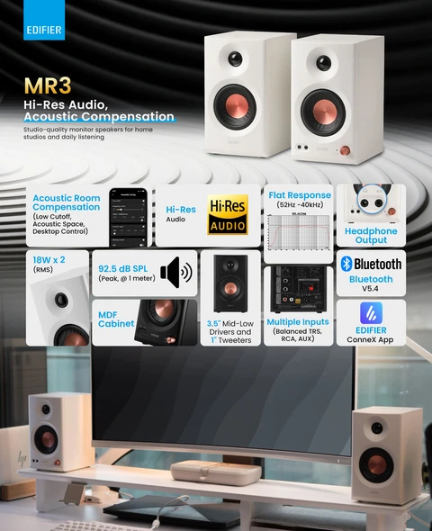 Edifier MR3 Active Bookshelf Speakers, Computer Speakers Bluetooth