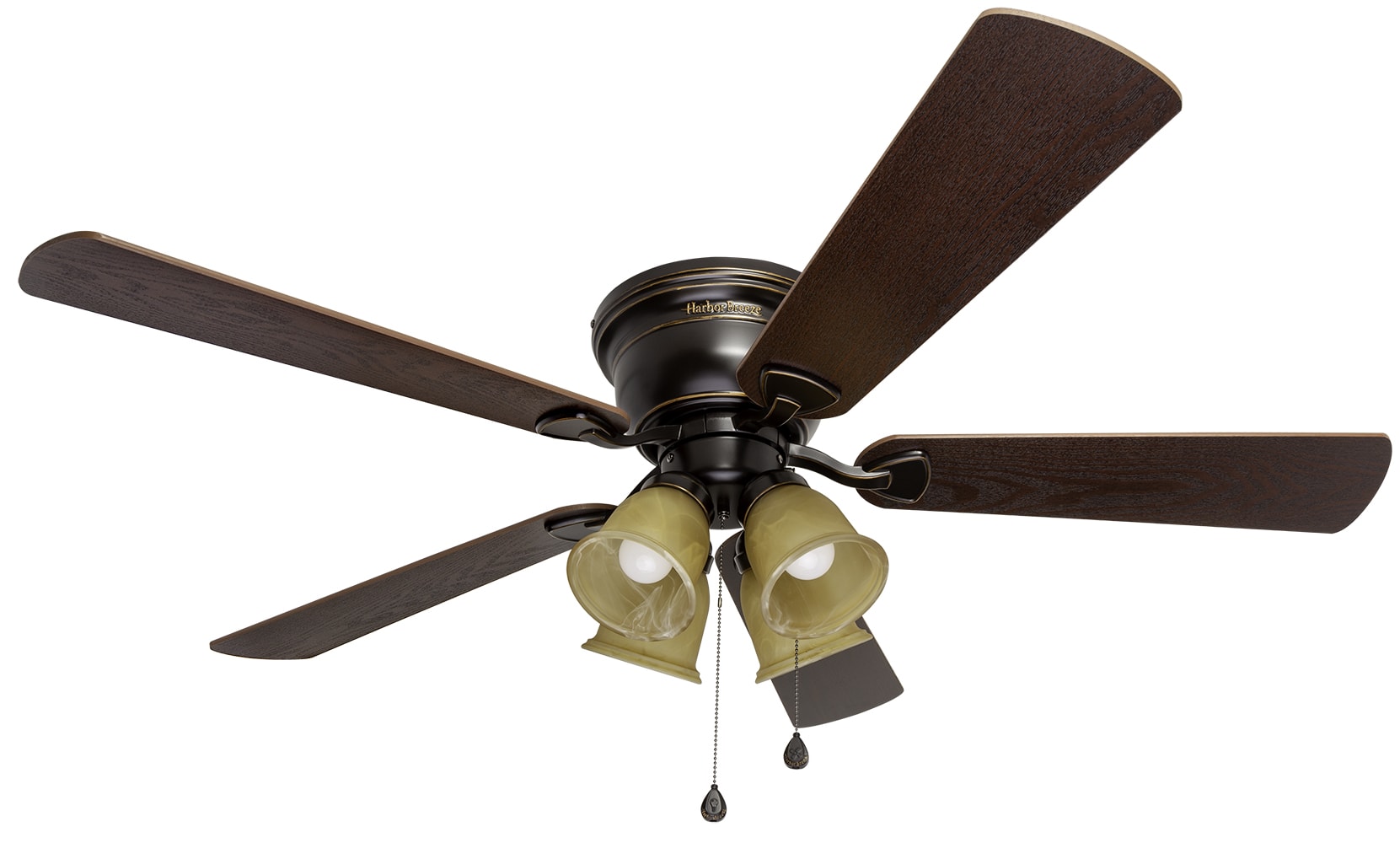 Harbor Breeze Centreville 52 In Oil Rubbed Bronze Led Flush Mount Ceiling Fan 5 Blade In The Ceiling Fans Department At Lowescom