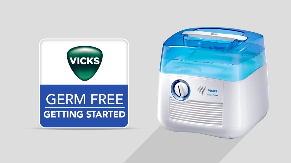 Vicks 1 Gallon Cool Mist Humidifier, V3900, Blue/White