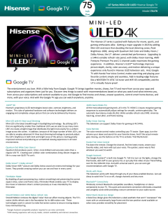 Compra Hisense 75 Class U7 Series Mini-LED ULED 4K Google TV - 75U7K