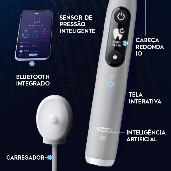 Escova Elétrica Oral-B IO Series 6 IO6 - 4 Refis + 1 Estojo + 1