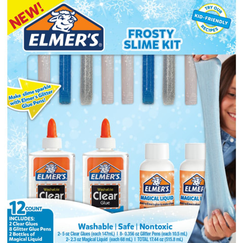 Glue Slime Starter Kit, Clear School Glue & Blue Glitter Glue, 4 Count –  GiantZip