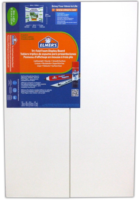 Presentation Foam Board- Tri-fold- 48in.x36in.- 6-CT- White, 1 - Kroger