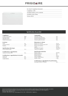 Frigidaire Congélateur horizontal 15,0 pi³ blanc FFCL1542AW