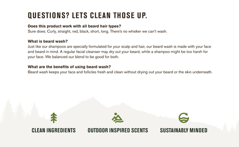 Works for all beard types. Specifically designed to keeps face and beard clean without overdrying. 