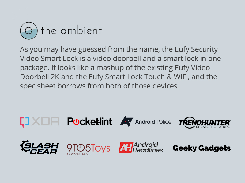 Eufy Security S330 Video Smart Lock, 3-in-1 Camera+Doorbell+Fingerprint Keyless