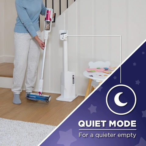 Adjust auto-empty dock to quiet mode for silent docking &amp; charging.