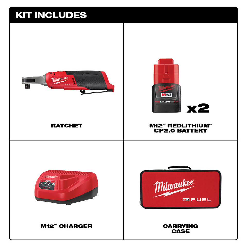 Milwaukee Tool - Cordless Impact Wrench: 12V, 3/8