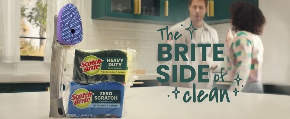 thumbnail video image 2 of Scotch-Brite Dobie Original Scrubbing Pads, Flexible and Fast Drying, 3 Pack, 2 of 10