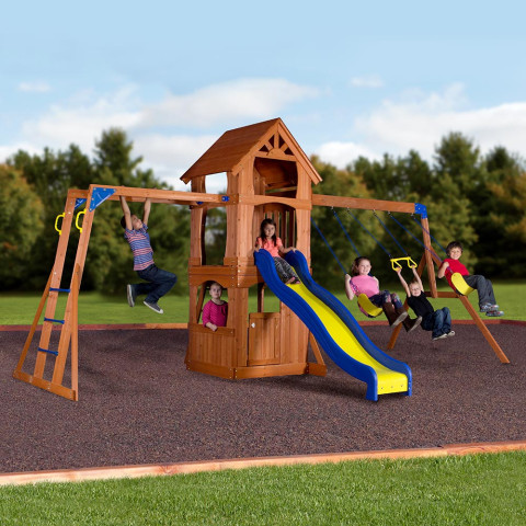 Backyard discovery parkway all sale cedar wood playset swing set