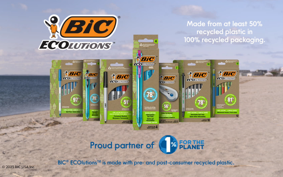 thumbnail video image 2 of BIC Ecolutions Wite-Out Brand Correction Tape White 2/Pack (WOET21-WHI), 2 of 3