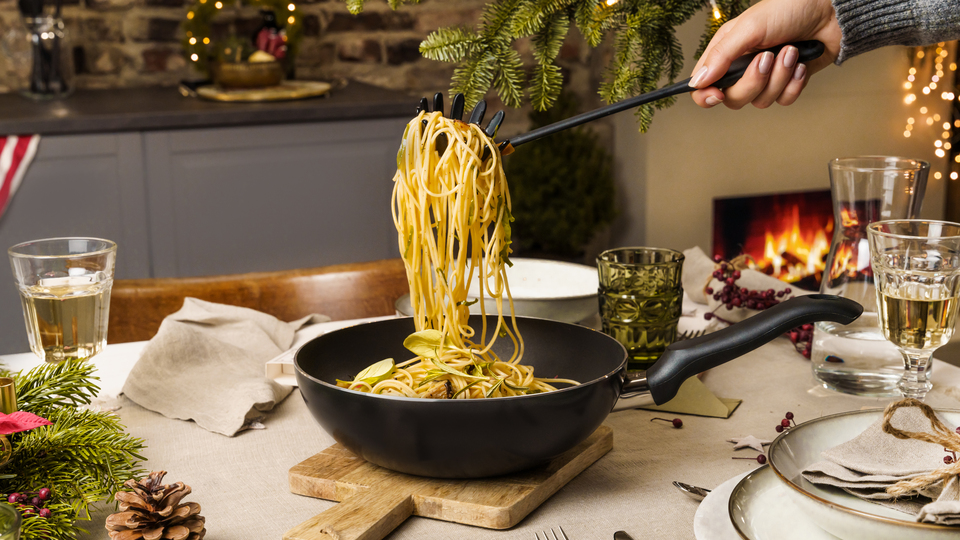 thumbnail video image 2 of Staub Cast Iron 11" Crepe Pan with Spreader & Spatula - Matte Black, 2 of 6