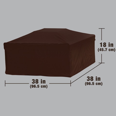 Brown Square Firepit Cover, Hexagon Fire Pit Cover