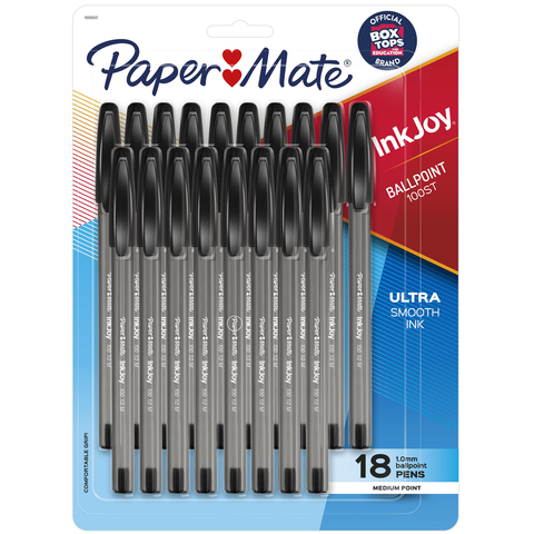 Paper Mate InkJoy 100ST Ballpoint Pens, Medium Point (1.0mm), Black, 18  Count 