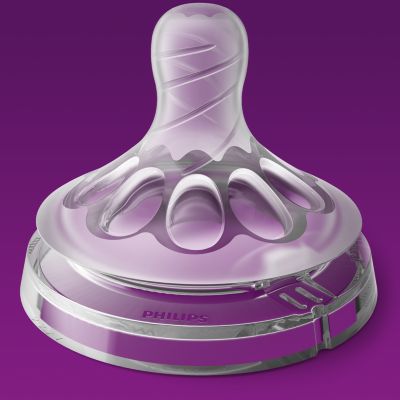 Philips Avent Natural Baby Bottle Slow Flow Nipple, 1M+, 4pk, SCF652/43 