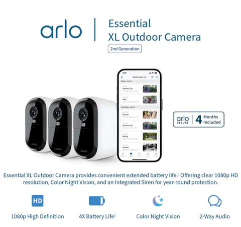 Arlo Essential Outdoor Camera XL HD