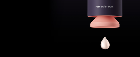 Droplet of formula falling from the outer casing of the Post-style serum.