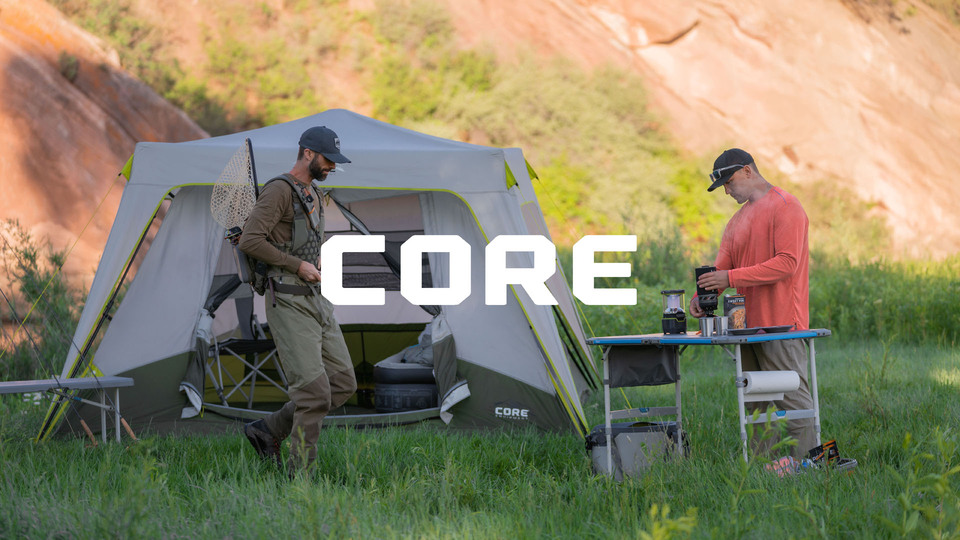 thumbnail video image 2 of CORE Equipment 4 Foot FlexRail Outdoor Camp Table, 2 of 10